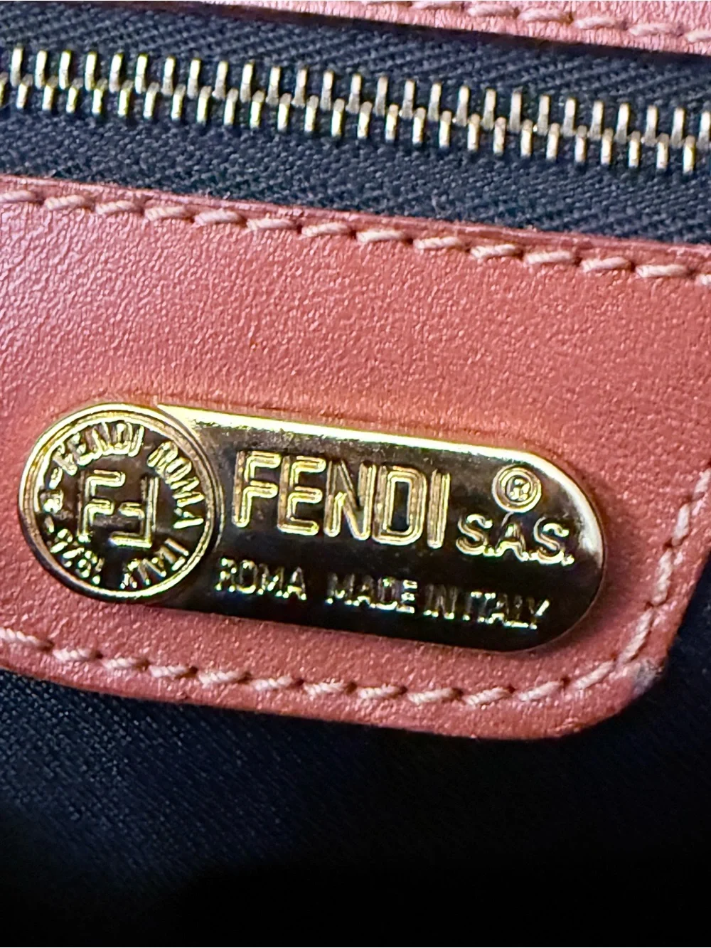 Stunning Vtg Fendi Pequin Striped Boston Bag